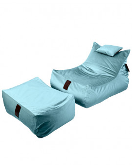 Sedací vak SET Lounge XXL Luxury Light Blue | Wegett