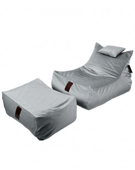 Sedací vak SET Lounge XXL Luxury Silver | Wegett